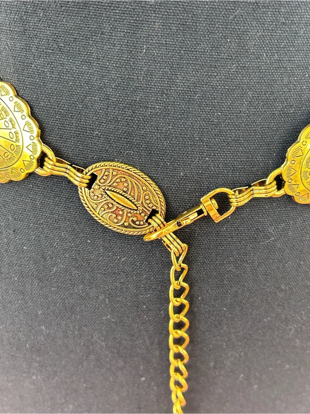 Gold tone Concho chain belt
